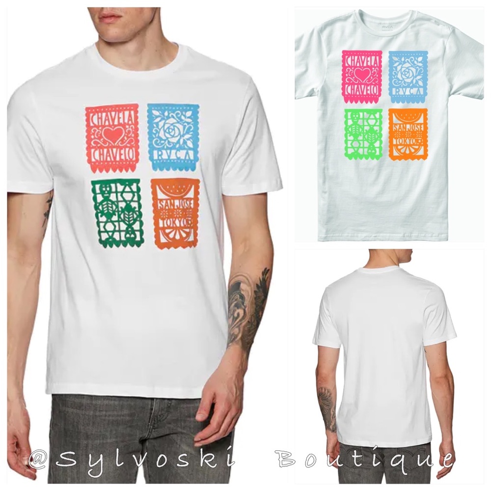 🔥RVCA PAPER PICADOS SHORT SLEEVE TEE NWT